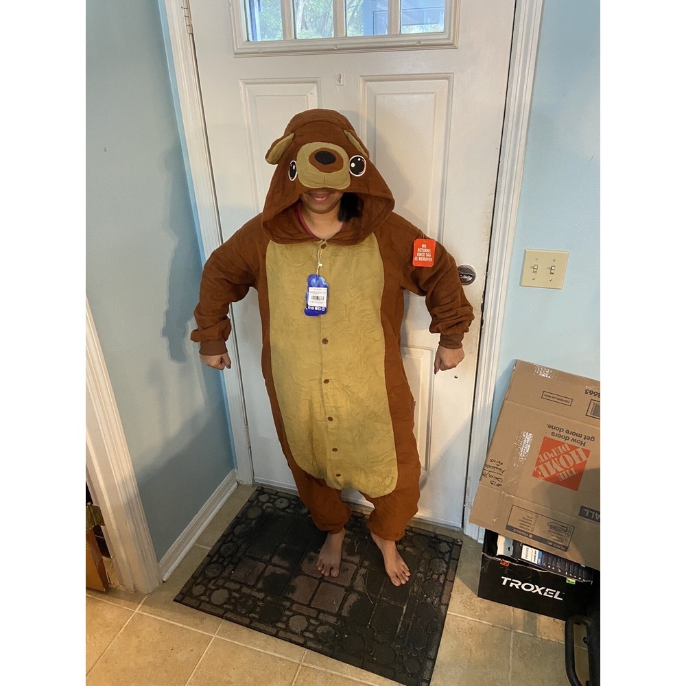 Funziez Bear Pajamas Button Up Costume Cosplay Size Medium Halloween